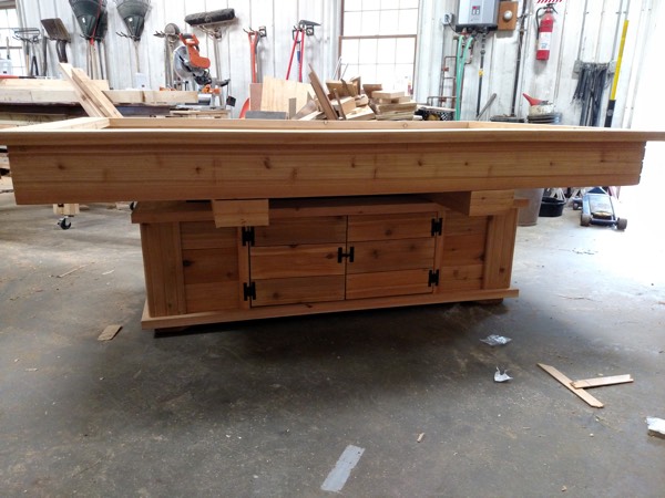 WGB garden raised bed showing doors closed